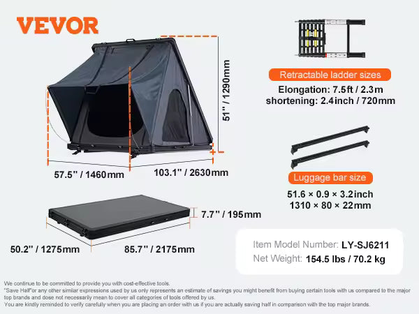 SkyView™ Aerodynamic Hard-Shell Rooftop Tent